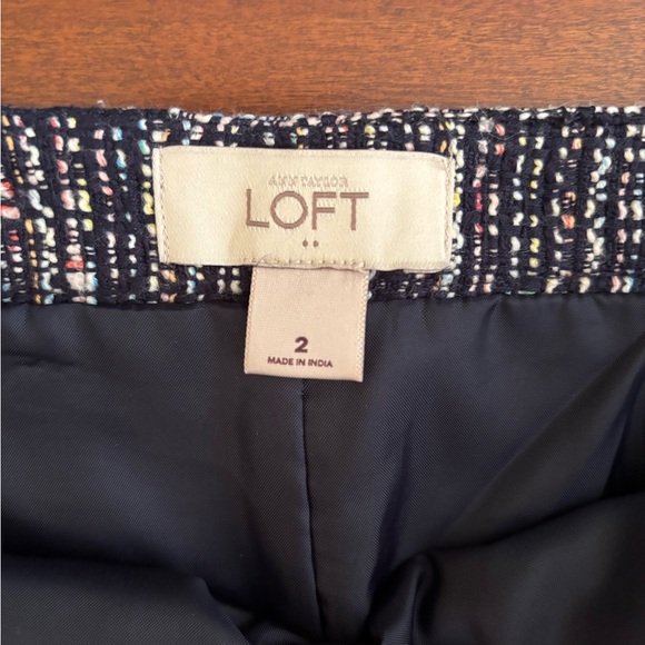 LOFT Multicolor Tweed Mini Pencil Skirt - Picture 3 of 4